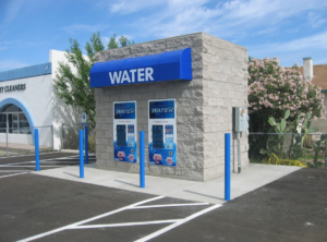 Water Vending Machine In Business Parking Lot Image